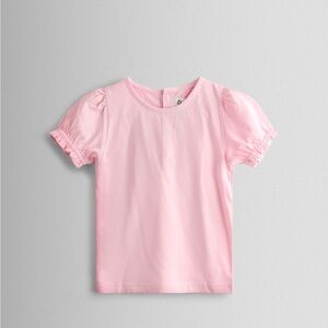 JoJo Maman Bebe Pink Puff Sleeve Ruffle Tee